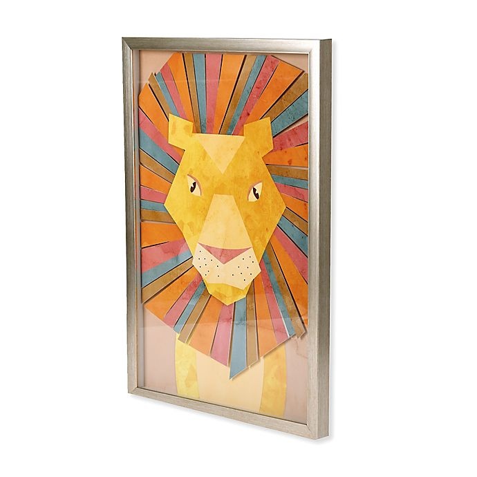 slide 2 of 4, Marmalade Vibrant Lion Shadow Box Wall Art, 16 in x 24 in