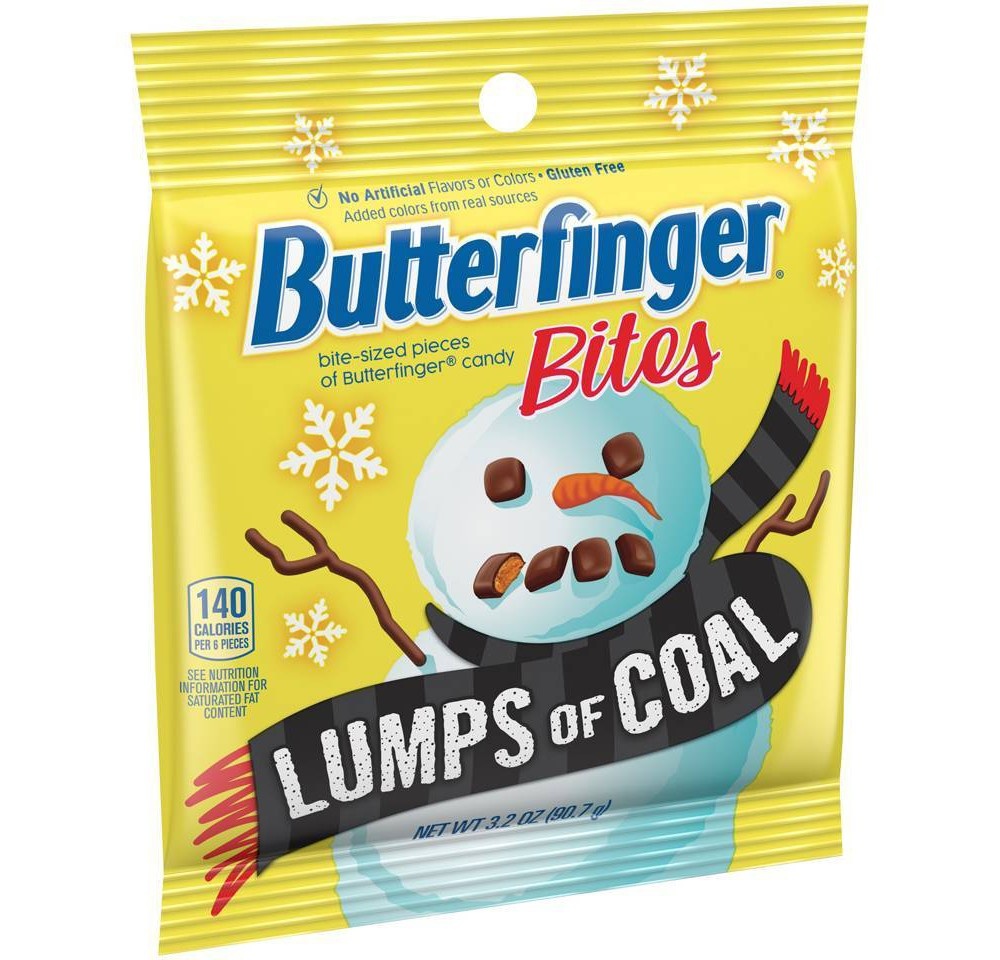 slide 3 of 3, Butterfingers Bites Lumps of Coal, 3.2 oz