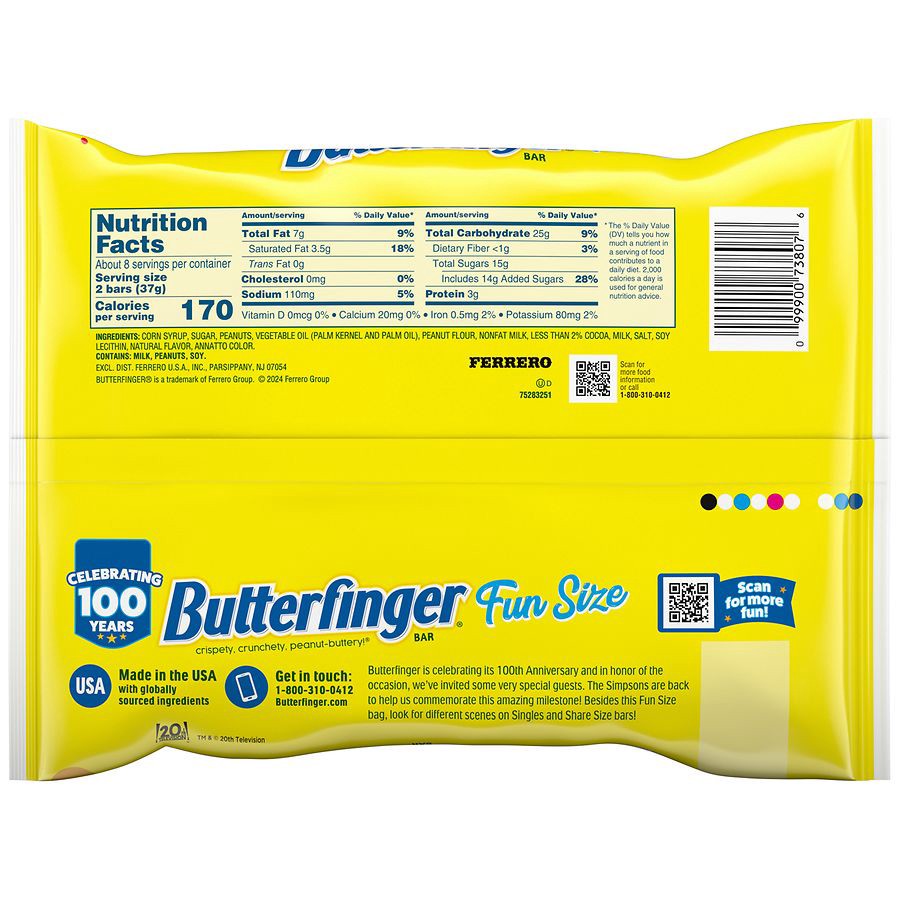 slide 2 of 5, Butterfinger Fun Size Bar 10.2 oz, 10.2 oz
