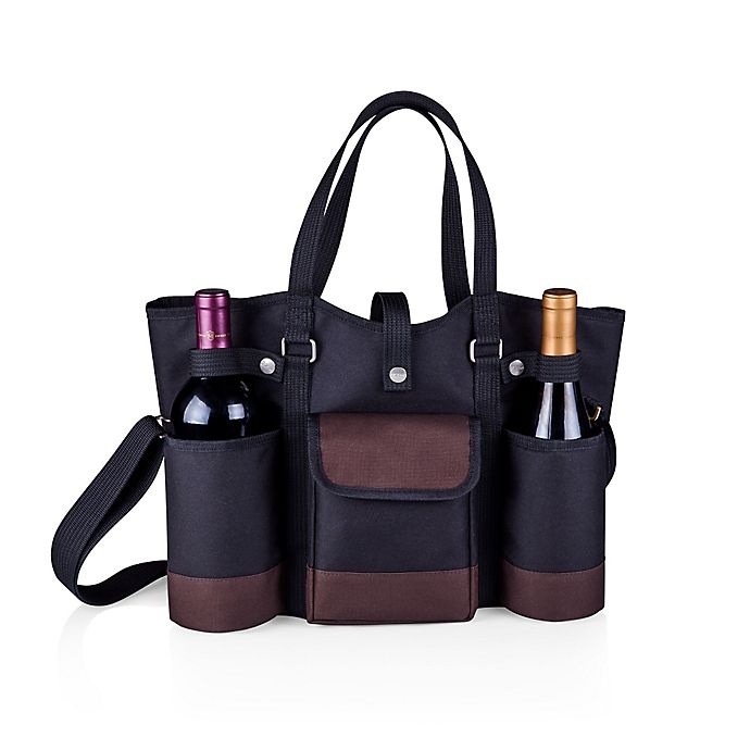 slide 3 of 5, Picnic Time Wine Country Tote - Black, 1 ct