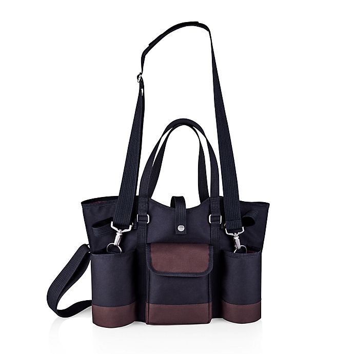 slide 5 of 5, Picnic Time Wine Country Tote - Black, 1 ct