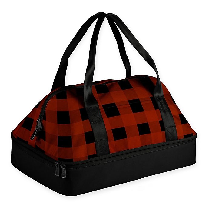 slide 1 of 5, Picnic Time Potluck Casserole Tote - Red Plaid, 1 ct