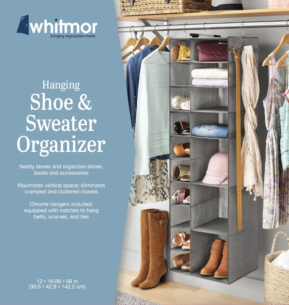 slide 1 of 1, Whitmor Hanging Shoe & Sweater Organizer - Gray, 1 ct