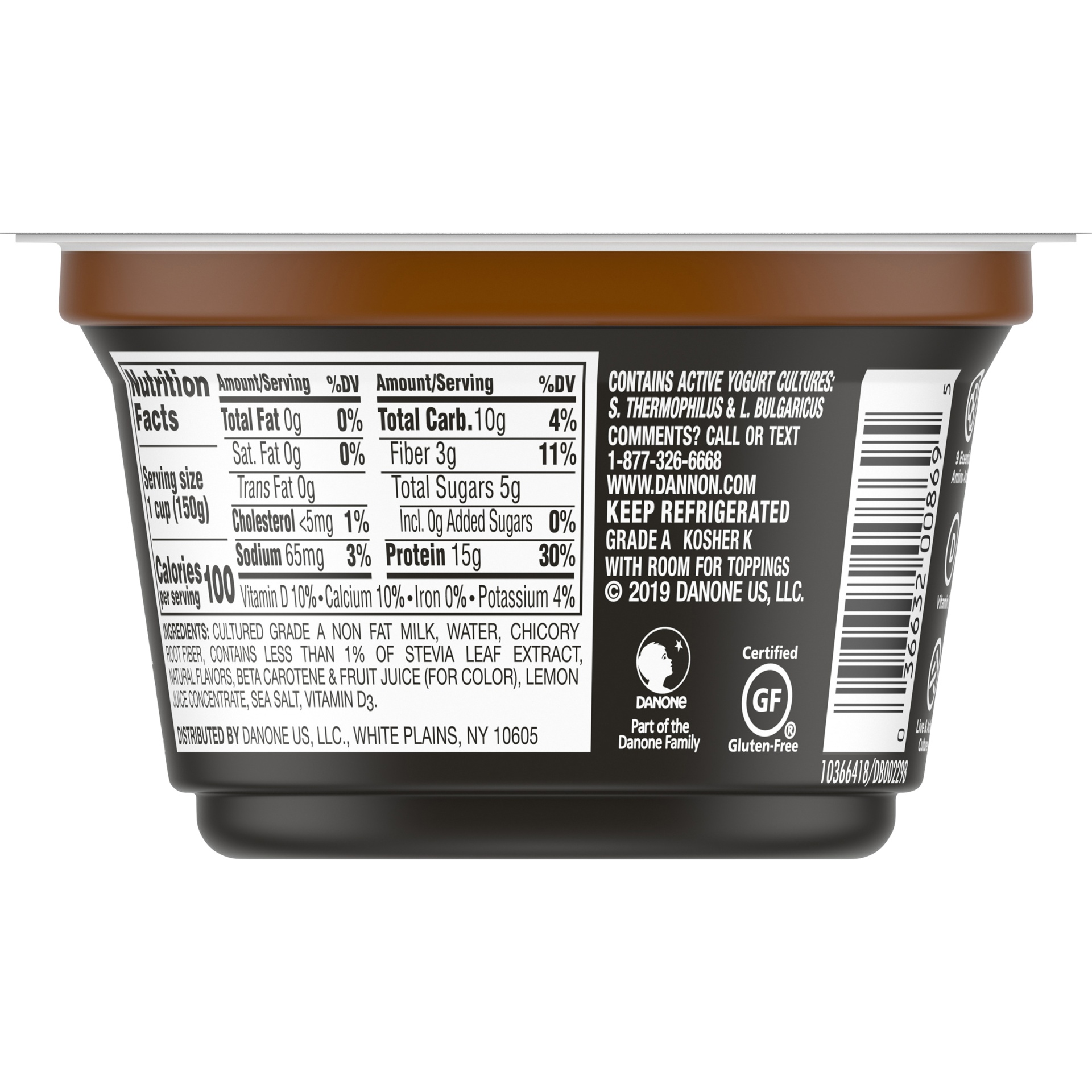 slide 5 of 5, Dannon Oikos Triple Zero Greek Nonfat Coffee Yogurt, 5.3 oz