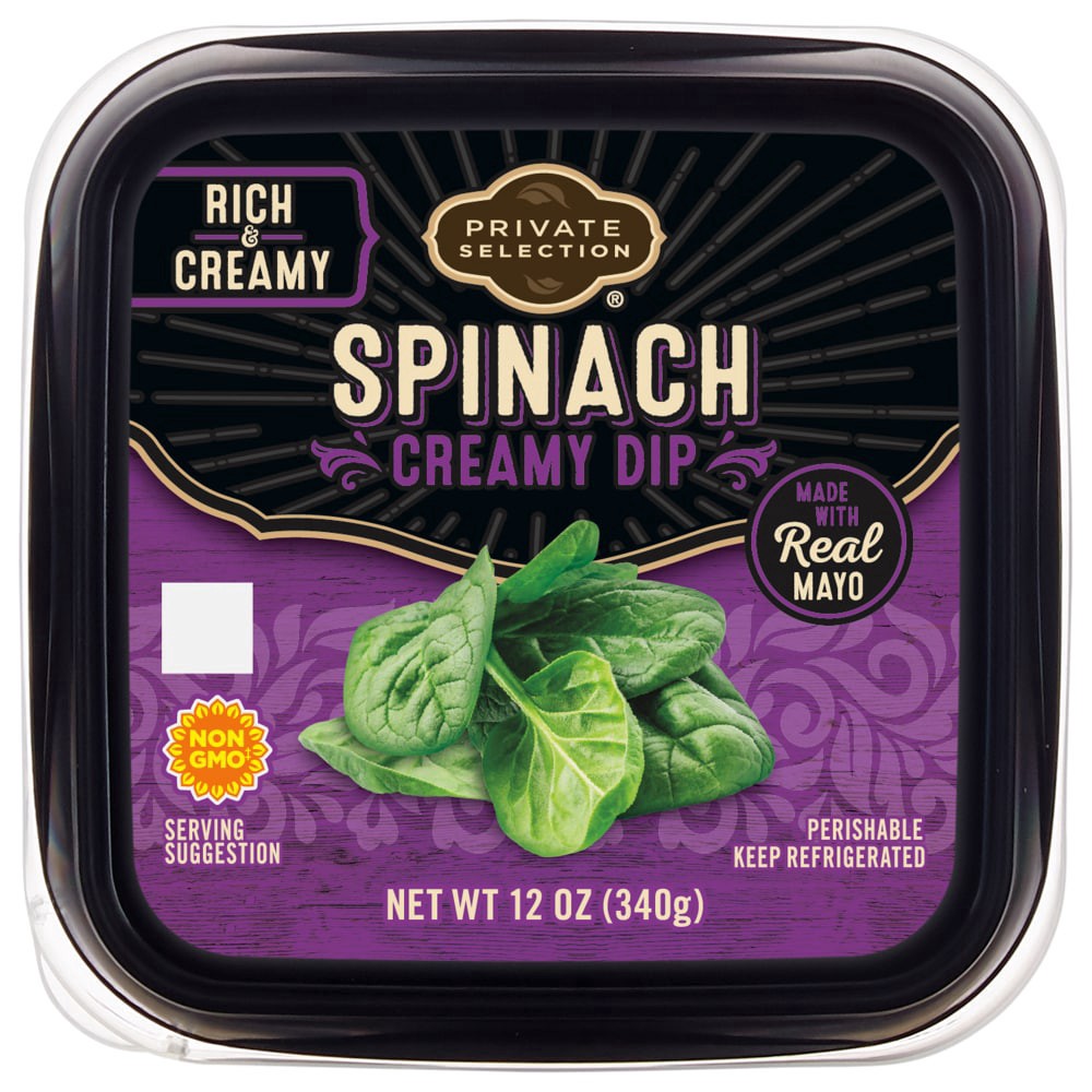 slide 1 of 1, Private Selection Spinach Creamy Dip, 12 oz