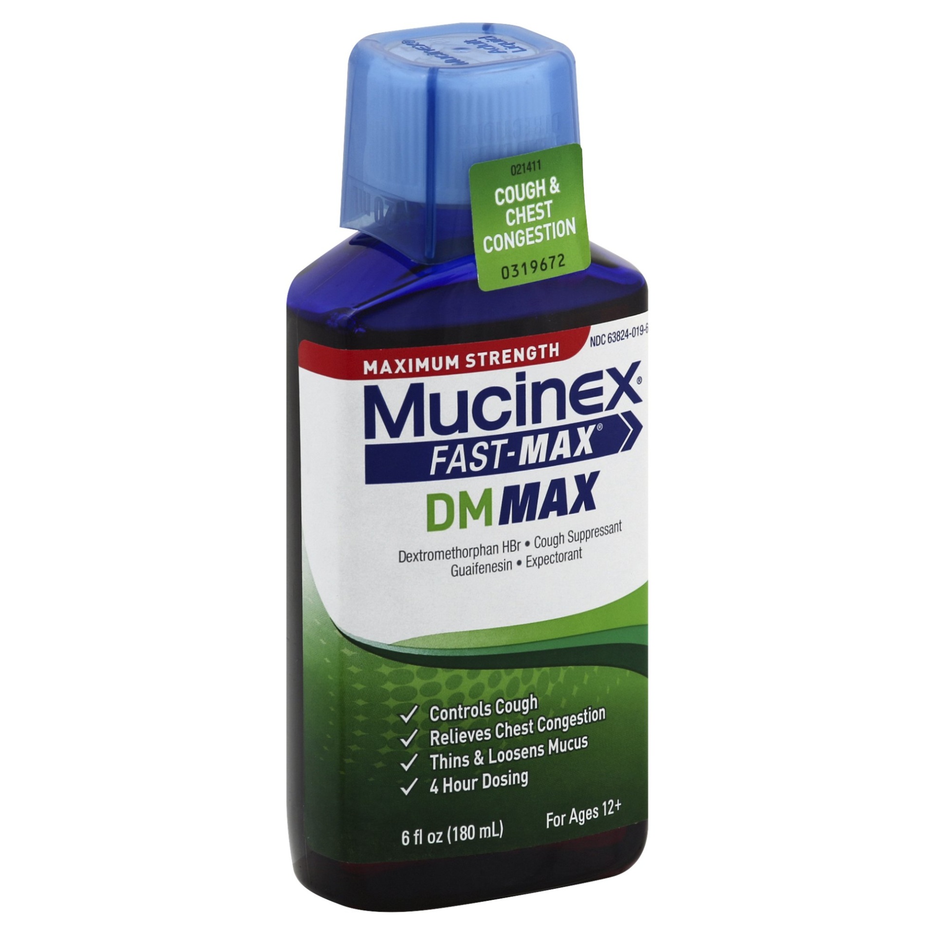 slide 1 of 8, Mucinex Fast-Max DM Max Cough & Chest Congestion Liquid, 6 fl oz