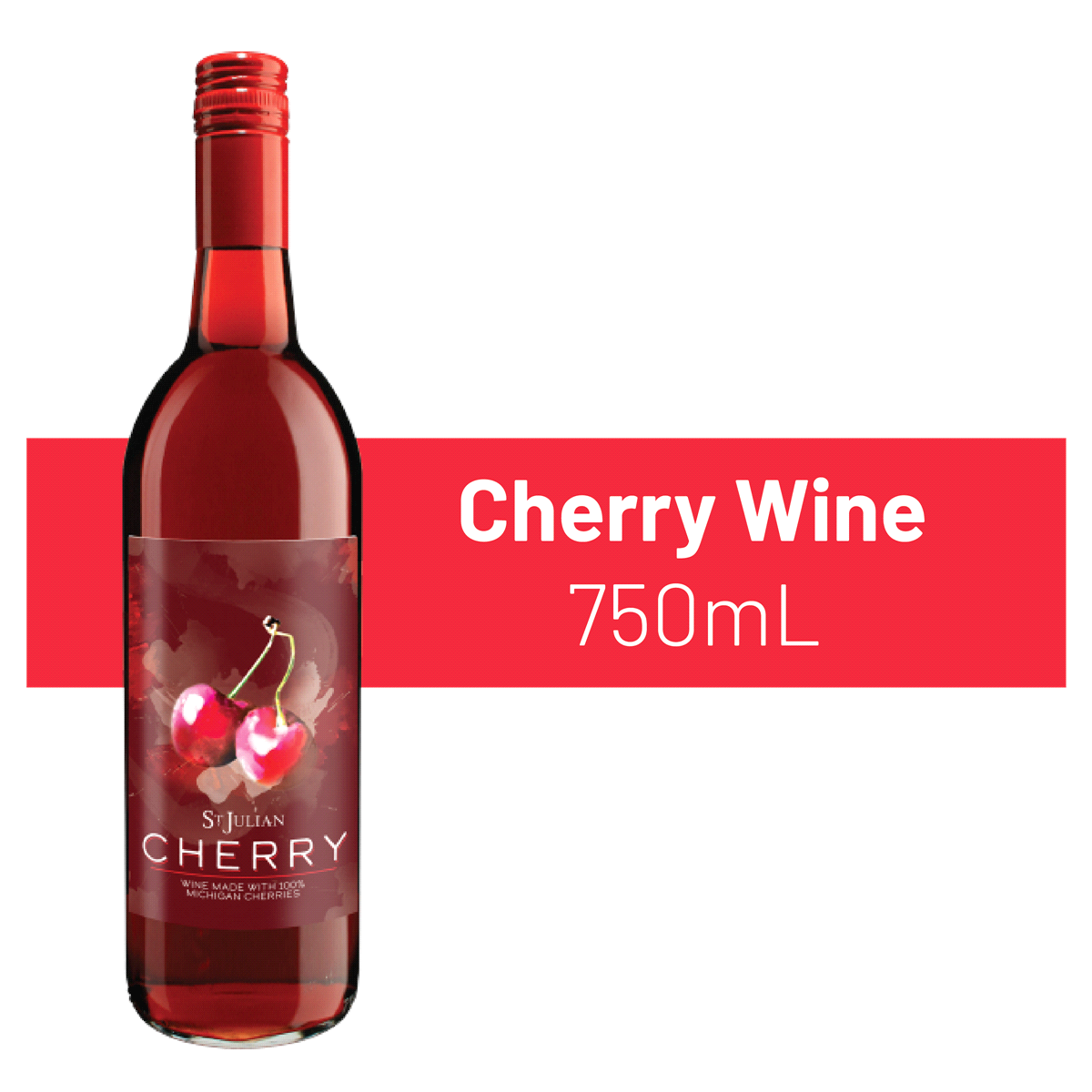 slide 1 of 2, St Julian Cherry Wine, 750 ml