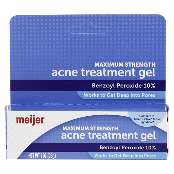 slide 1 of 1, Meijer Benzoyl Peroxide Acne Medication, 1 oz