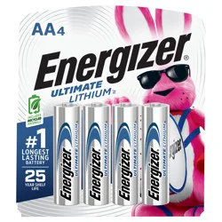 Energizer Ultimate Lithium AA Batteries (4 Pack), Double A Batteries