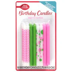 Betty Crocker Pretty in Pink Birthday Candles 16 Each