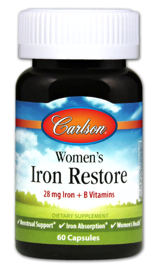 slide 1 of 1, Carlson Women's Iron Restore, 60 ct