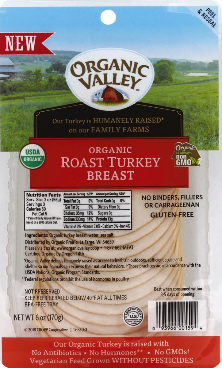 slide 4 of 8, Organic Valley Turkey Breast, Organic, Roast, 6 oz