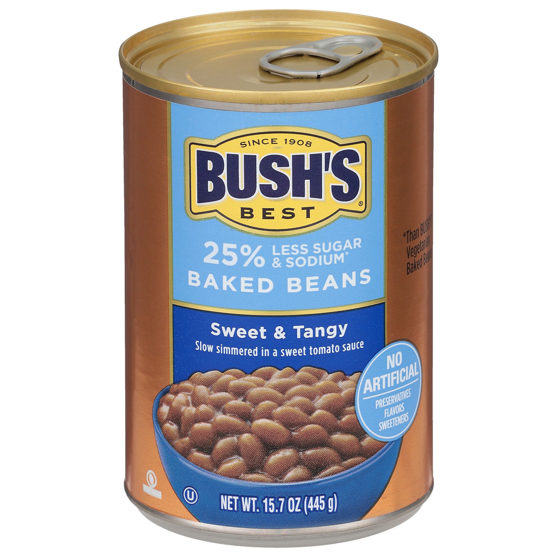 slide 5 of 5, Bush's Best Bush's Sweet and Tangy Reduced Sodium & Sugar Baked Beans 15.7 oz, 15.7 oz