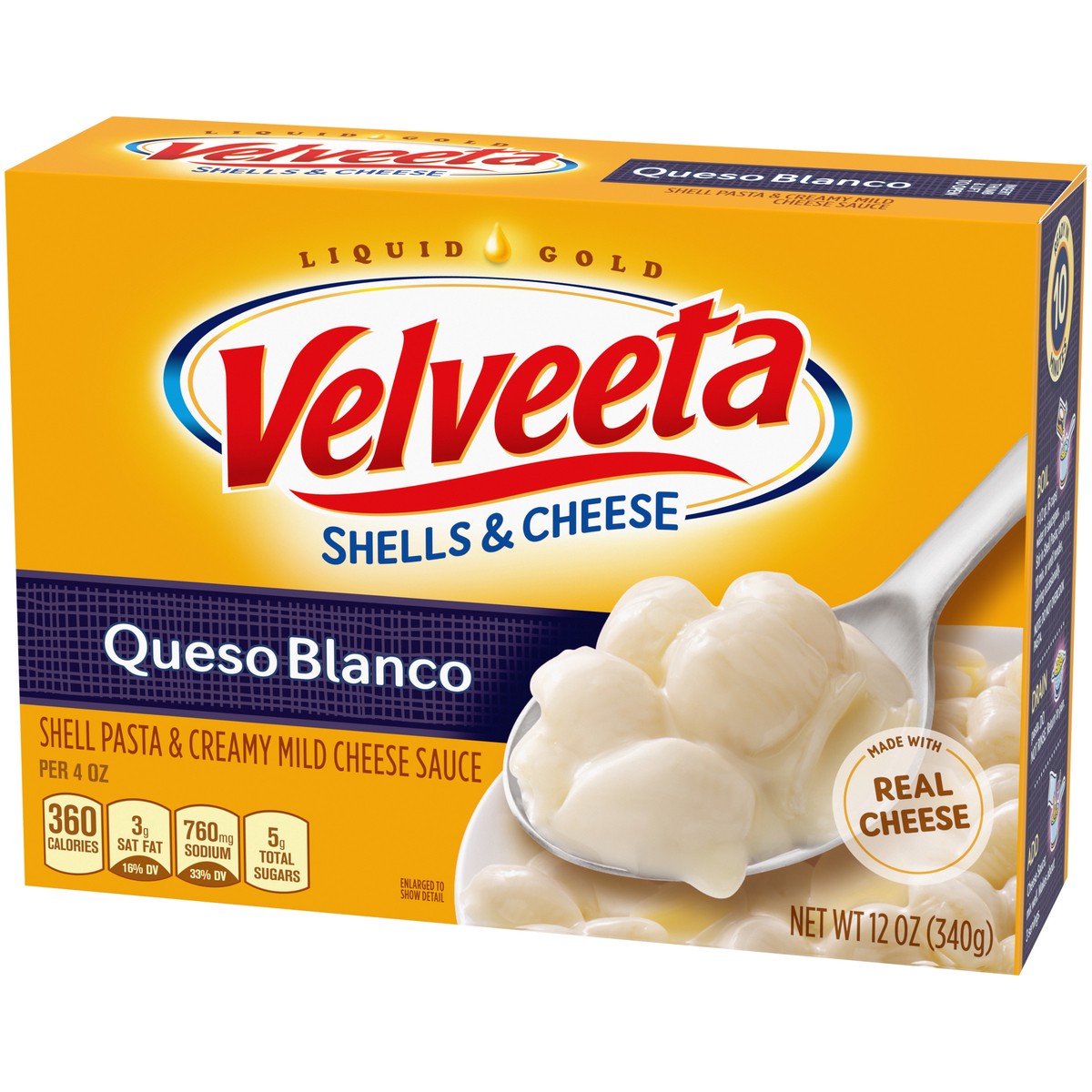 slide 9 of 9, Velveeta Shells & Cheese Queso Blanco Shell Pasta & Cheese Sauce, 12 oz Box, 12 oz