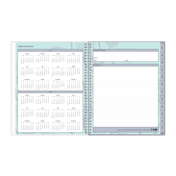 slide 4 of 5, Blue Sky Frosted Weekly/Monthly Safety Wirebound Planner, 8-1/2'' X 11'', Rue Du Flore, January To December 2022, 101602, 1 ct