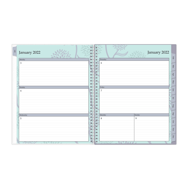 slide 1 of 5, Blue Sky Frosted Weekly/Monthly Safety Wirebound Planner, 8-1/2'' X 11'', Rue Du Flore, January To December 2022, 101602, 1 ct