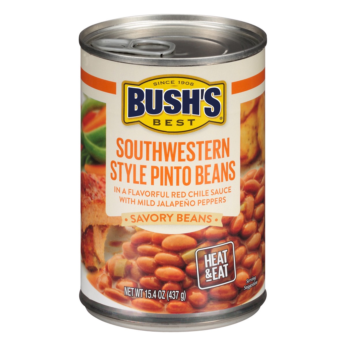 slide 1 of 8, Bush's Best Southwestern Style Pinto Beans, 15.4 oz