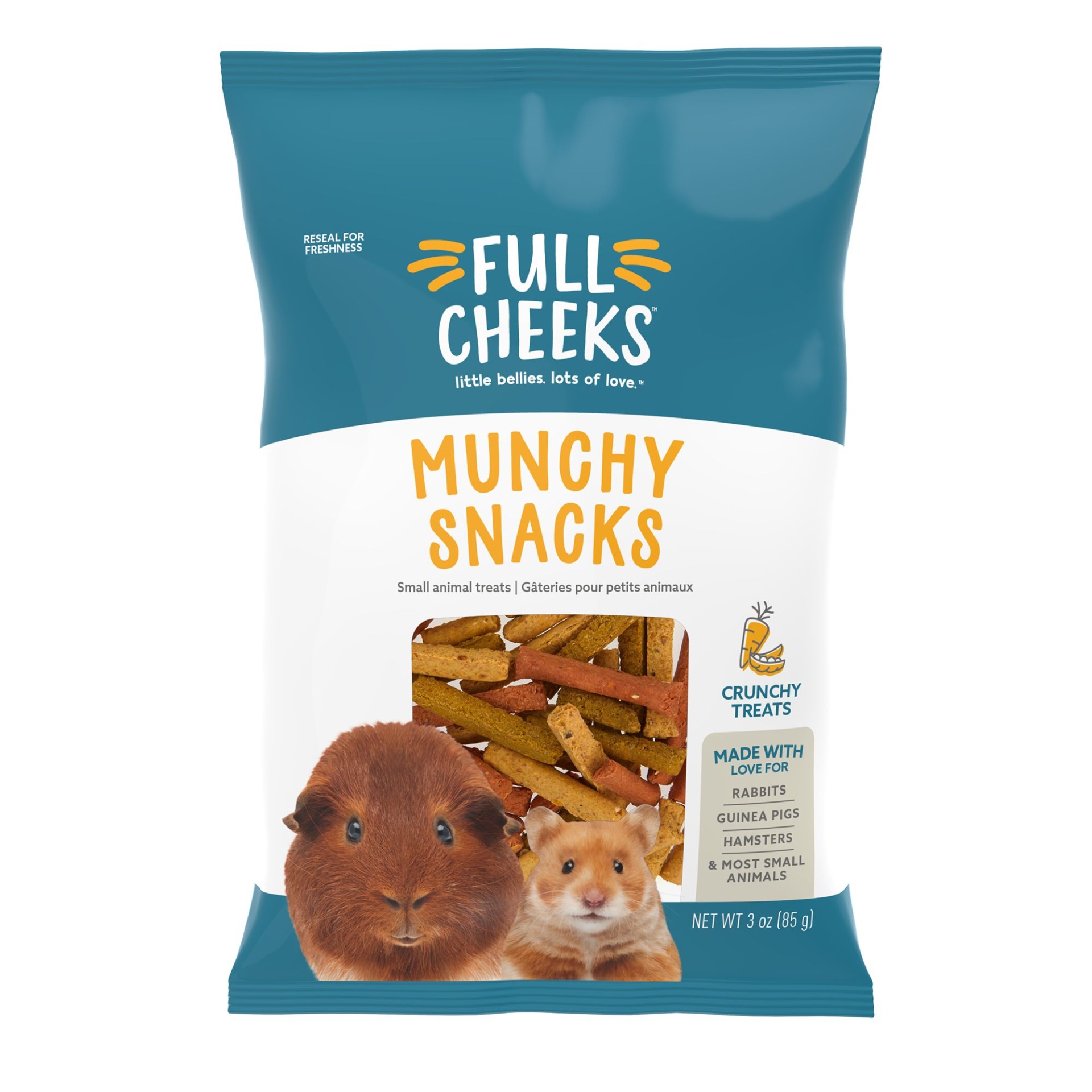 slide 1 of 1, Full Cheeks Small Pet Munchy Snacks, 3 oz