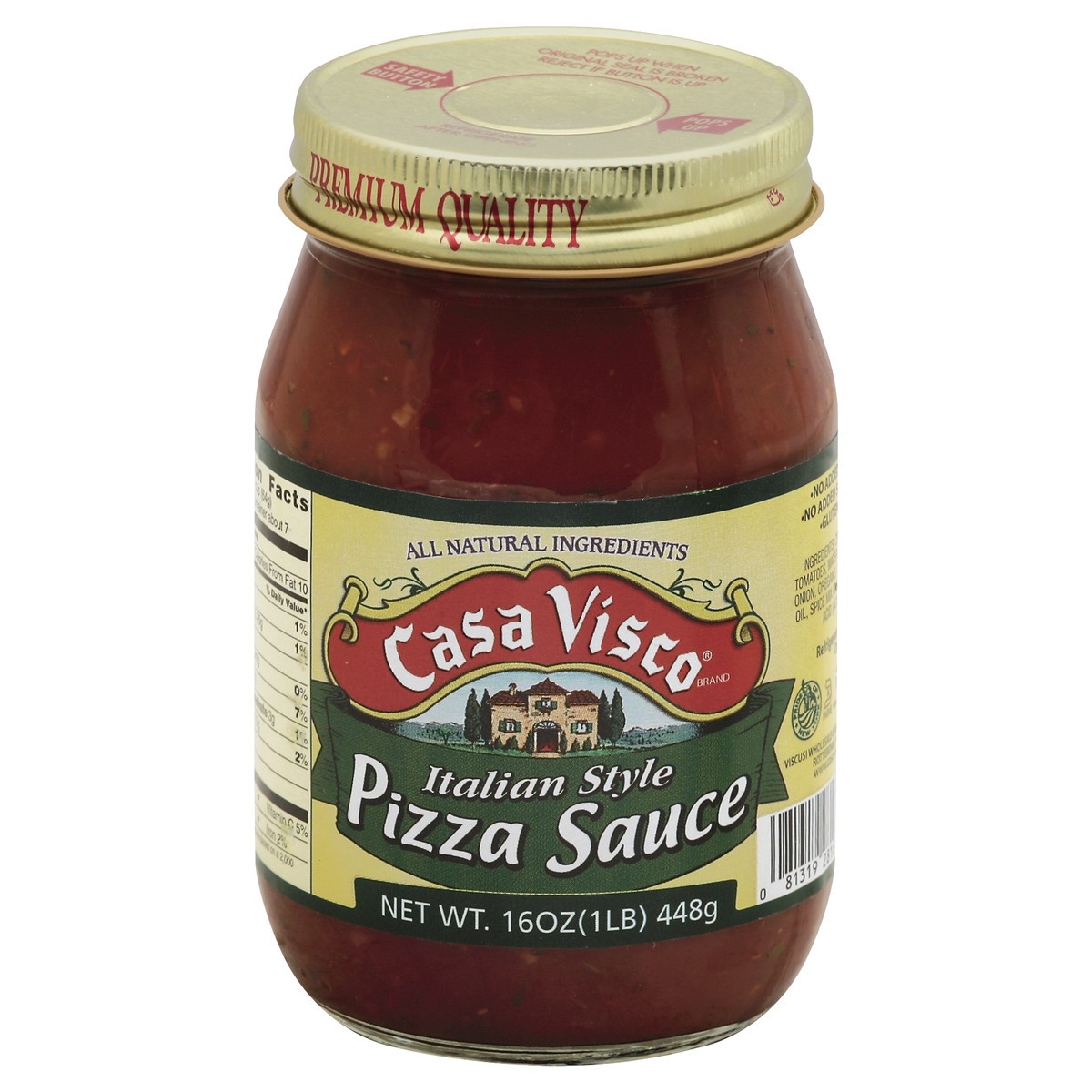 slide 2 of 2, Casa Visco Pizza Sauce Italian Style, 16 oz