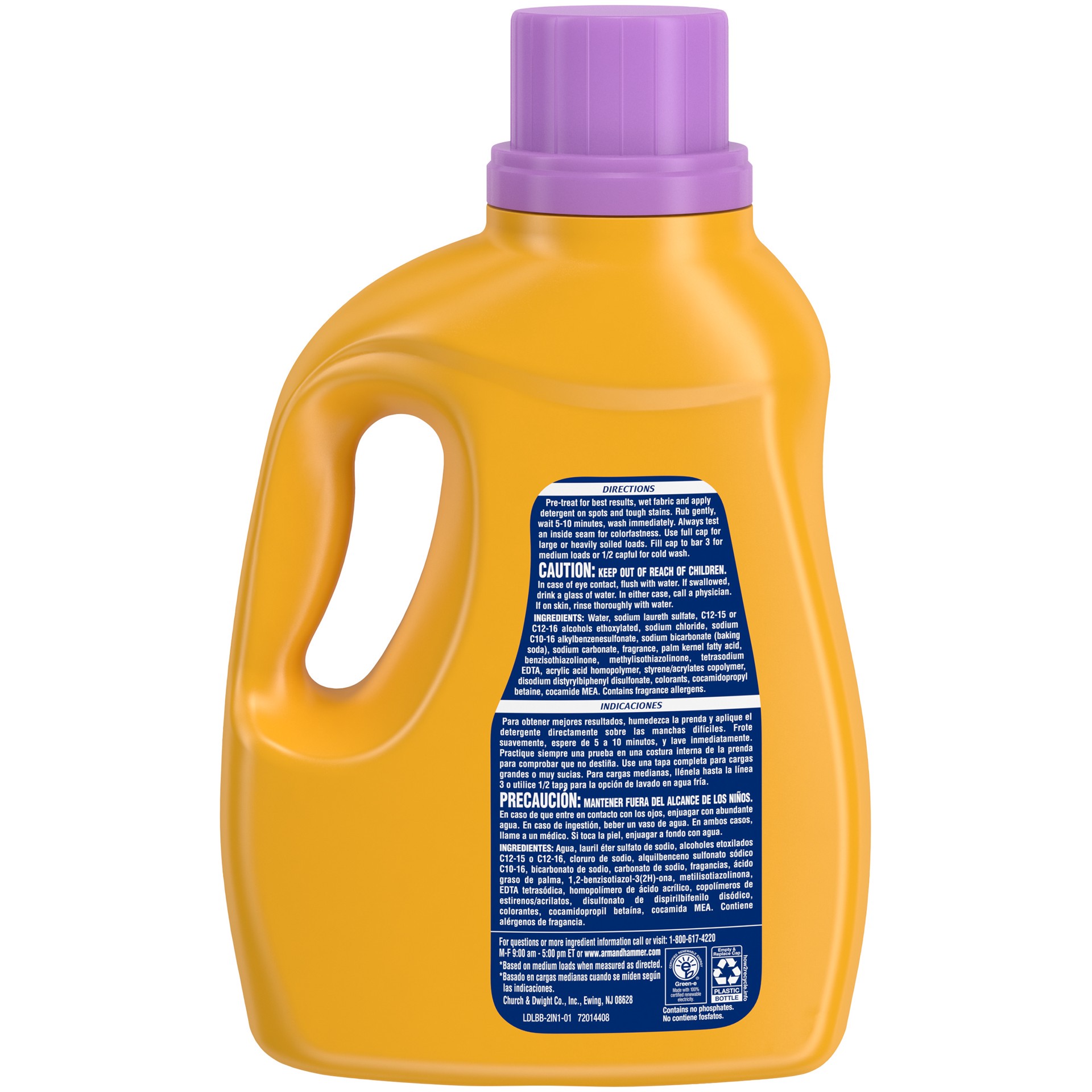 slide 4 of 5, ARM & HAMMER Orchard Bloom Laundry Detergent + Softener, 75 fl oz