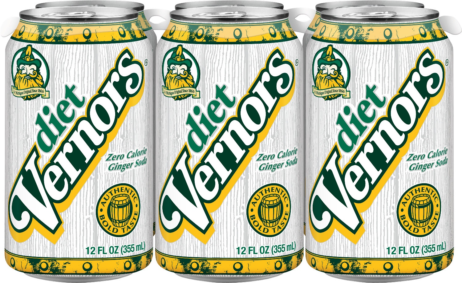 slide 1 of 3, Vernor's Vernors Diet Ginger Ale, 6 ct