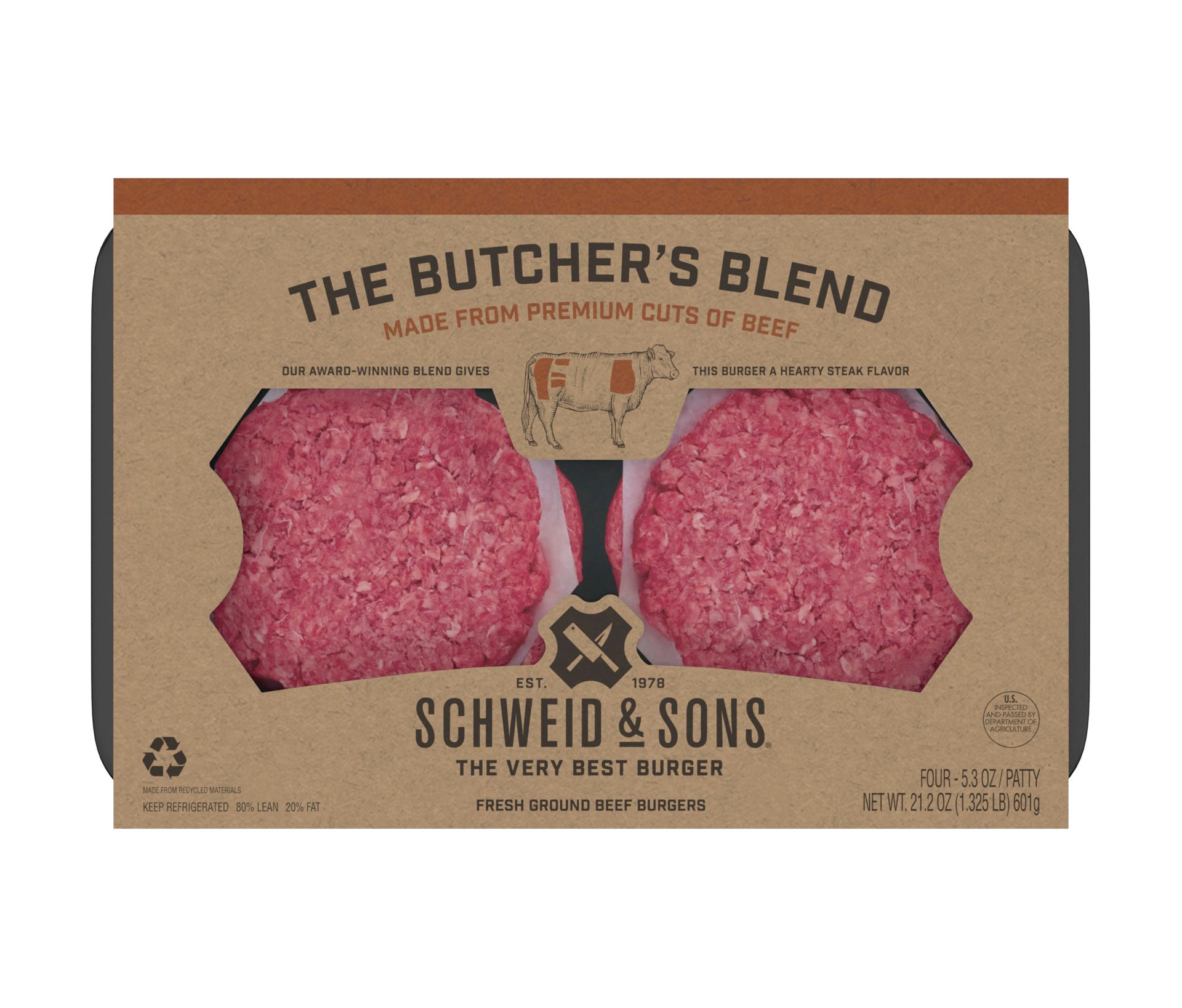 slide 8 of 9, Schweid & Sons Beef Burgers, 4 ct