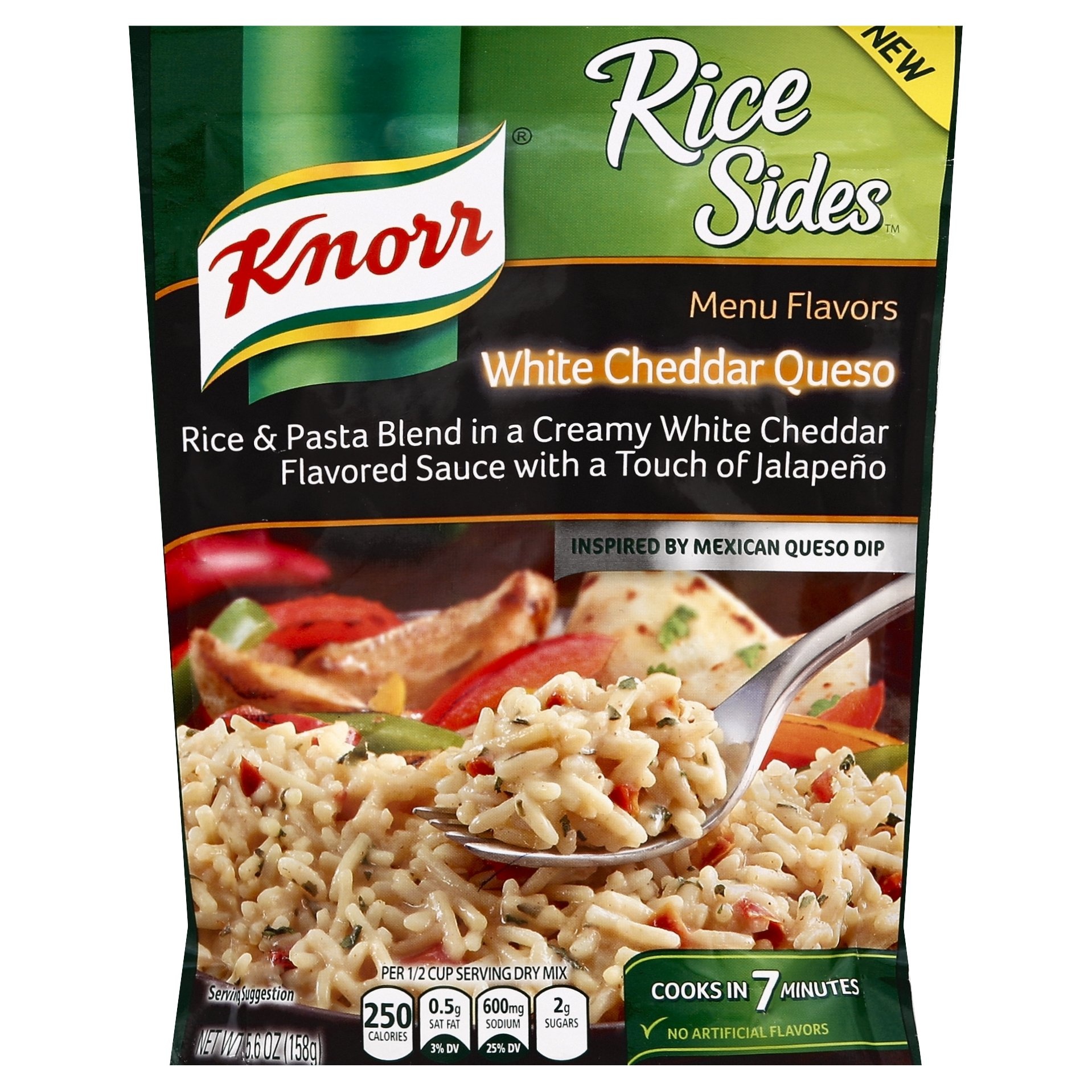 slide 1 of 1, Knorr White Cheddar Queso Rice Side Dish, 5.6 oz