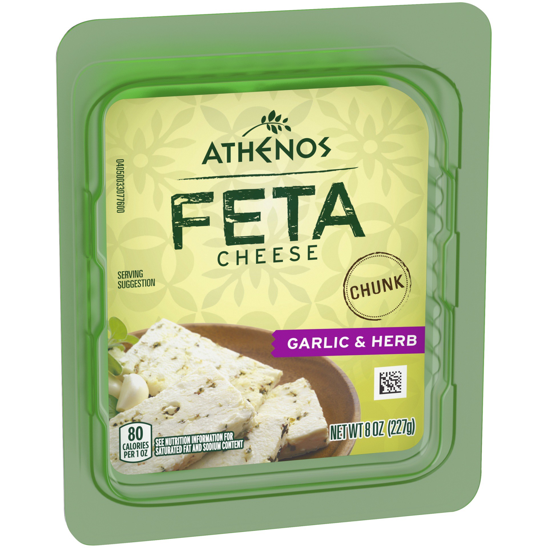 slide 2 of 6, Athenos Feta Chunk Cheese with Garlic & Herb, 8 oz