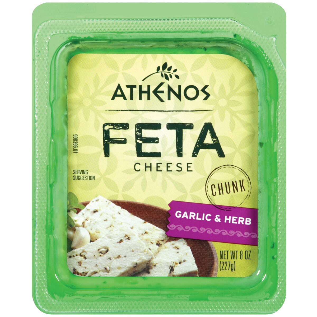 slide 1 of 6, Athenos Feta Chunk Cheese with Garlic & Herb, 8 oz