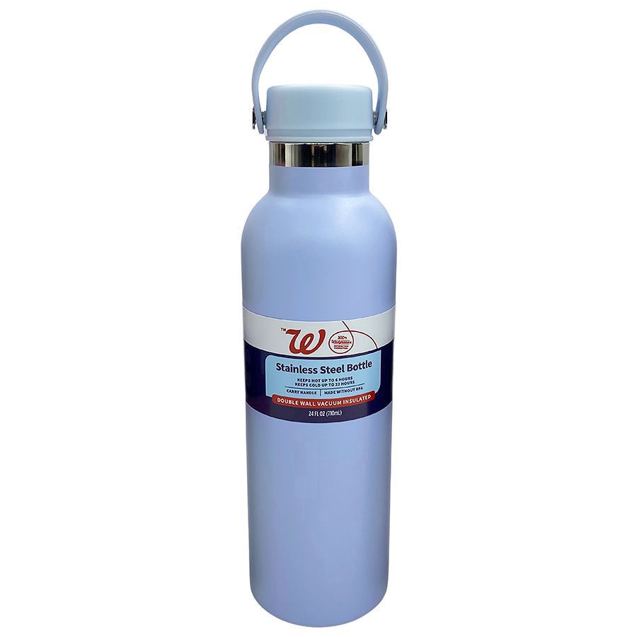 slide 1 of 1, Walgreens Double Wall Stainless Steel Bottle with Screw Top Lid, 1 ct