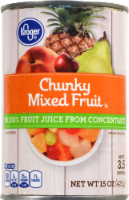 slide 1 of 1, Kroger Chunky Mixed Fruit In 100% Fruit Juice, 15 oz