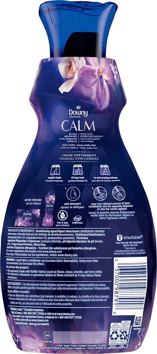 slide 4 of 5, Downy Infusions Liquid Fabric Softener, Calm, Lavender & Vanilla Bean, 32 fl oz, 32 fl oz