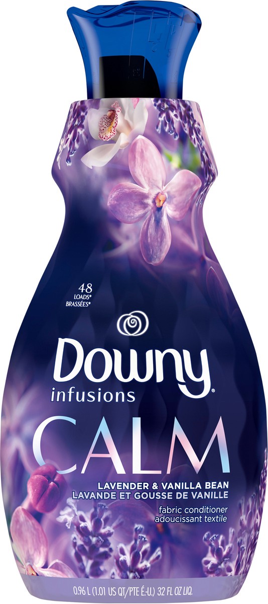 slide 5 of 5, Downy Infusions Liquid Fabric Softener, Calm, Lavender & Vanilla Bean, 32 fl oz, 32 fl oz