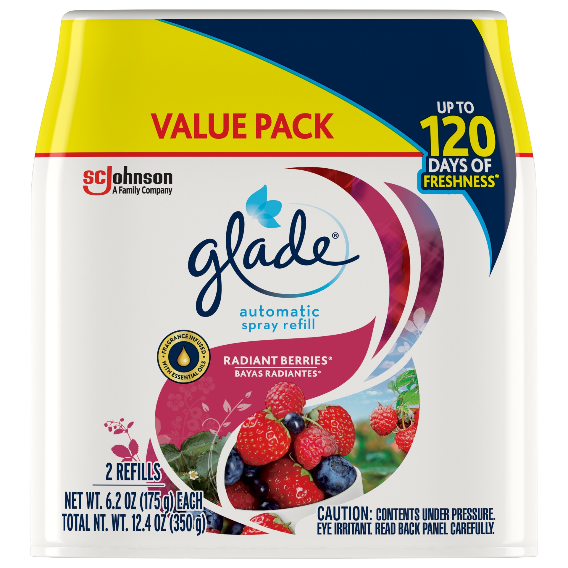slide 1 of 7, Glade Automatic Spray Refill, Radiant Berries, Twin Pack, 1 ct