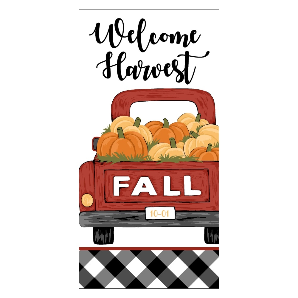 slide 1 of 1, RITZ Print Dual Welcome Harvest Truck Red Kitchen Towel, 1 ct