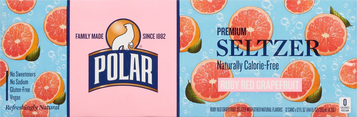 slide 8 of 14, Polar Premium Ruby Red Grapefruit Seltzer 12 Cans - 12 ct, 12 ct