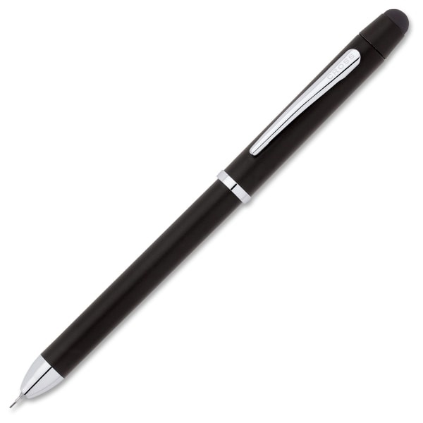 slide 1 of 1, Cross Tech3+ Multifunctional Pen/Pencil, Medium Point, 1.0 Mm, Black/Chrome, Assorted Ink Colors, 1 ct