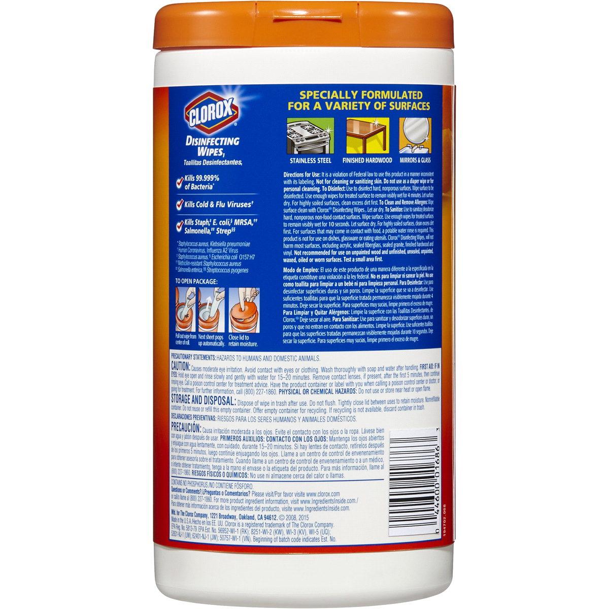 slide 2 of 2, Clorox Orange Fusion Disinfecting Wipes, 75 ct