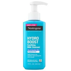Neutrogena Hydro Boost Face Wash Milk Cleanser, Fragrance Free, 7.8 oz