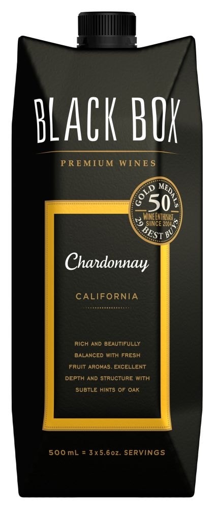 slide 1 of 2, Black Box Chardonnay, 500 ml