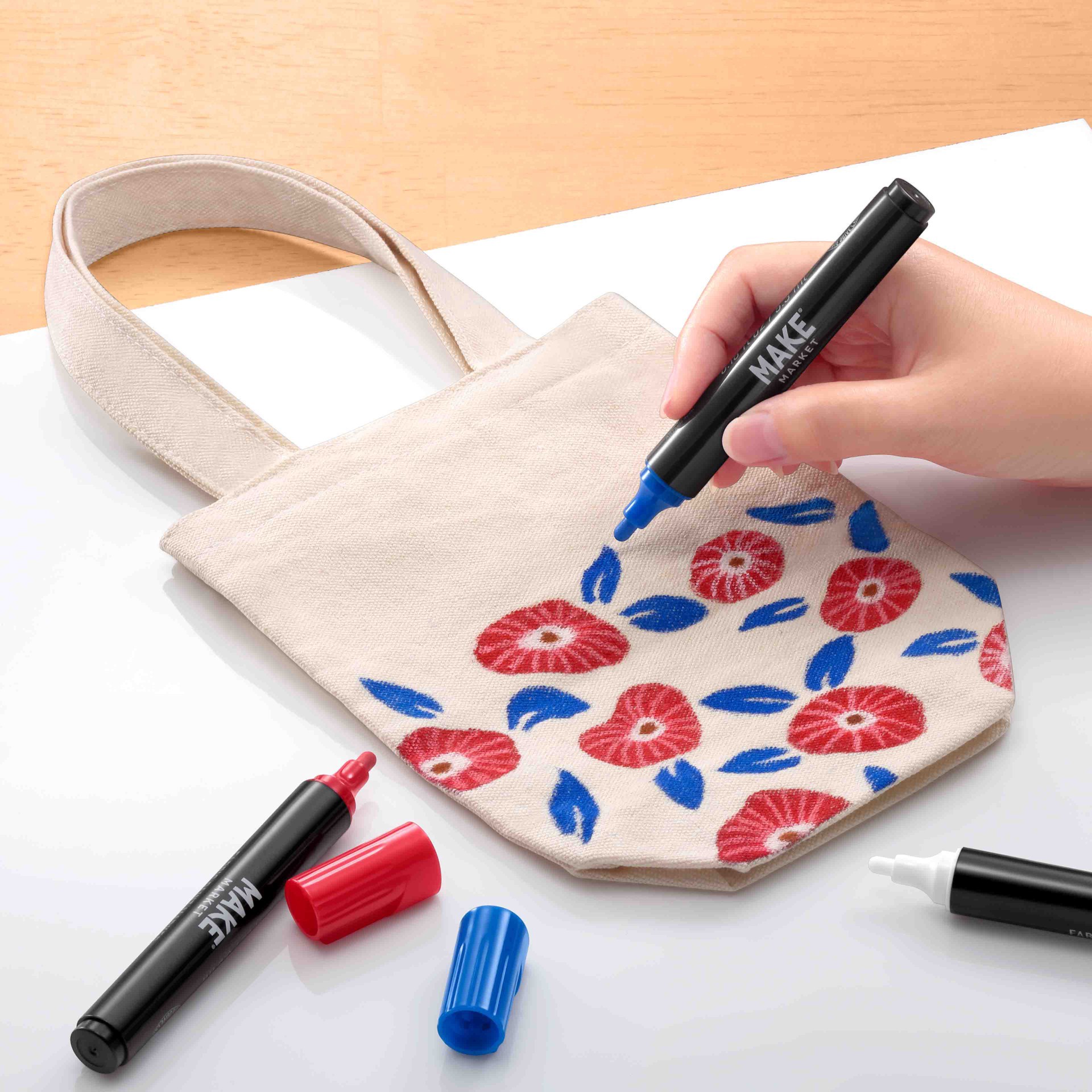 slide 2 of 4, Primary Fabric Paint Marker Set By Make Market, fine