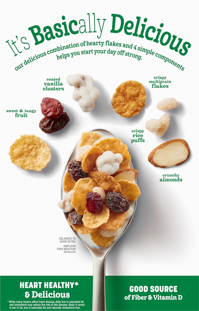 slide 3 of 13, Basic 4 Heart Healthy Cereal, Fruit and Nut Fiber Cereal with Whole Grain, 19.8 oz, 19.8 oz