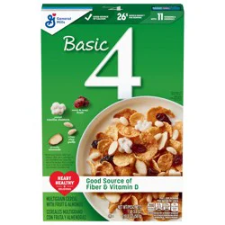Basic 4 Heart Healthy Cereal, Fruit and Nut Fiber Cereal with Whole Grain, 19.8 oz