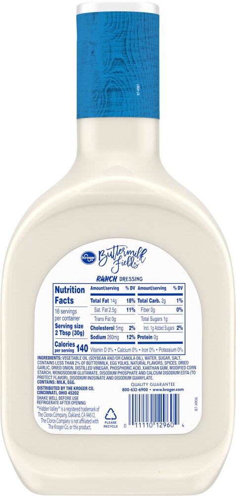slide 2 of 2, Kroger Buttermilk Fields Ranch Dressing, 16 oz