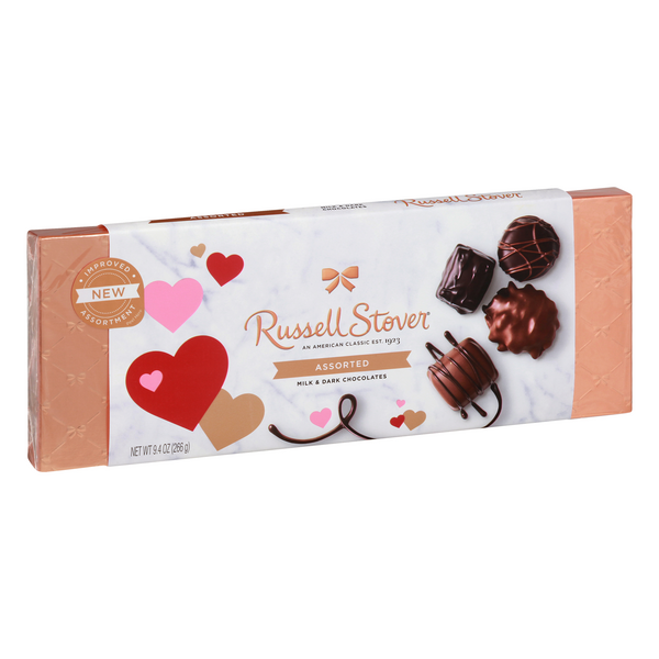 slide 1 of 1, Russell Stover Asst Val Copper Heart Box, 9.4 oz