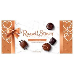 RUSSELL STOVER Valentine's Day Assorted Milk & Dark Chocolate Gift Box, 9.4 oz. (16 pieces)