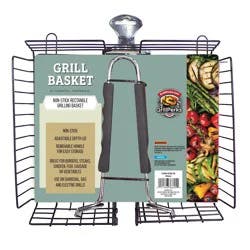 C.C. 12 x 10 Non-Stick Grill Basket With Removable Handle