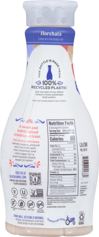 slide 2 of 4, Califia Farms® Horchata Rice & Almond Milk, 48 fl oz