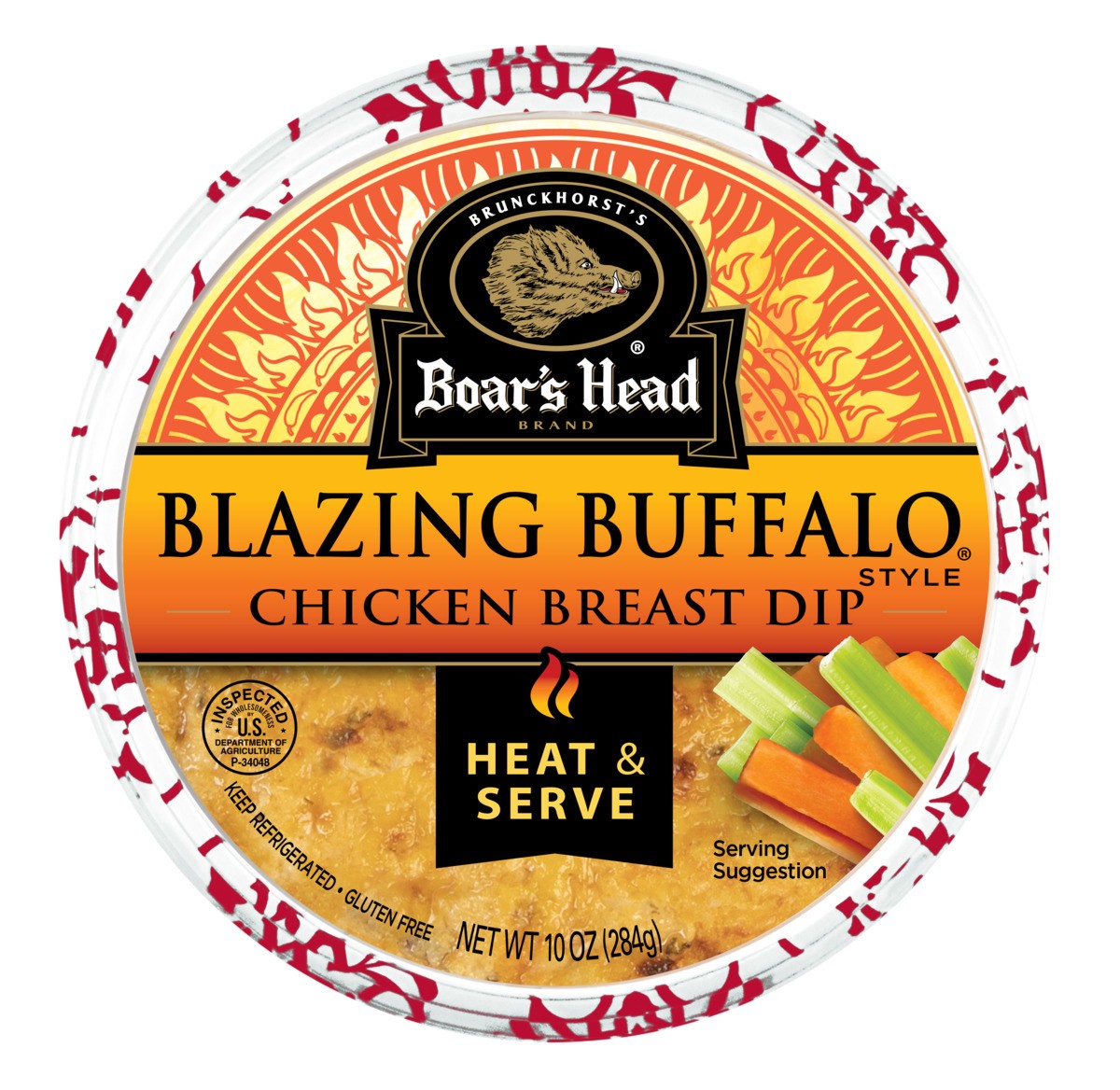 slide 1 of 14, Boar's Head Blazing Buffalo Style Chicken Dip, 10 oz