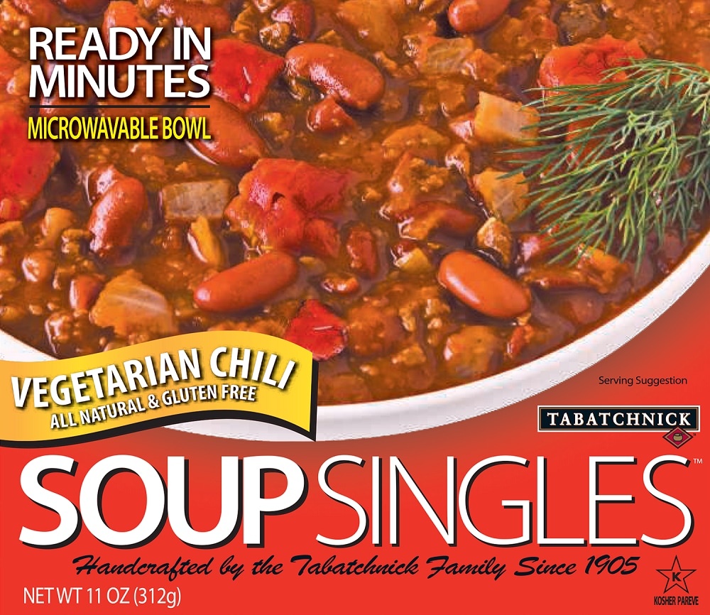 slide 1 of 1, Tabatchnick Soup Singles Vegetarian Chili, 11 oz